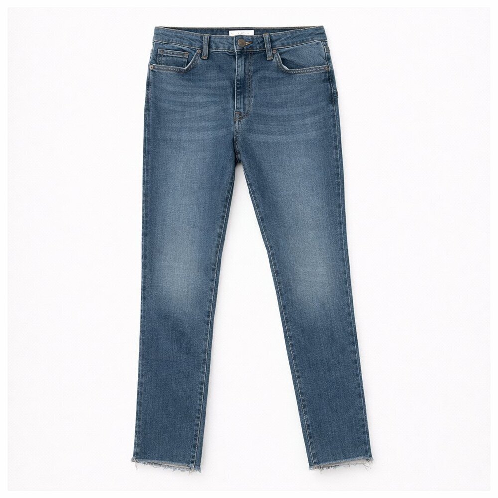 Free People WE THE FREE Medium Wash Fray Hem Skinny Jeans Size 27